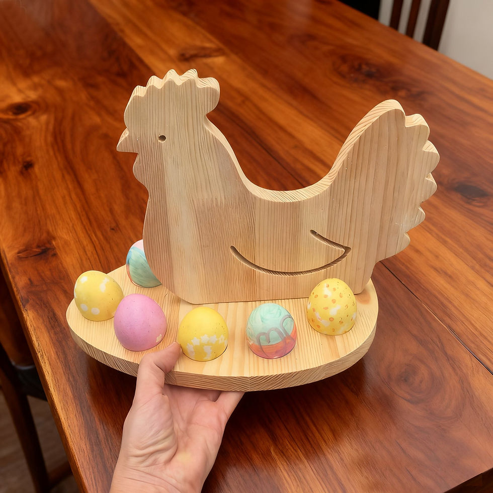 Miniaturbild: Eierhalter mit Hase aus Holz - personalisierte Landhaus Osterdeko
