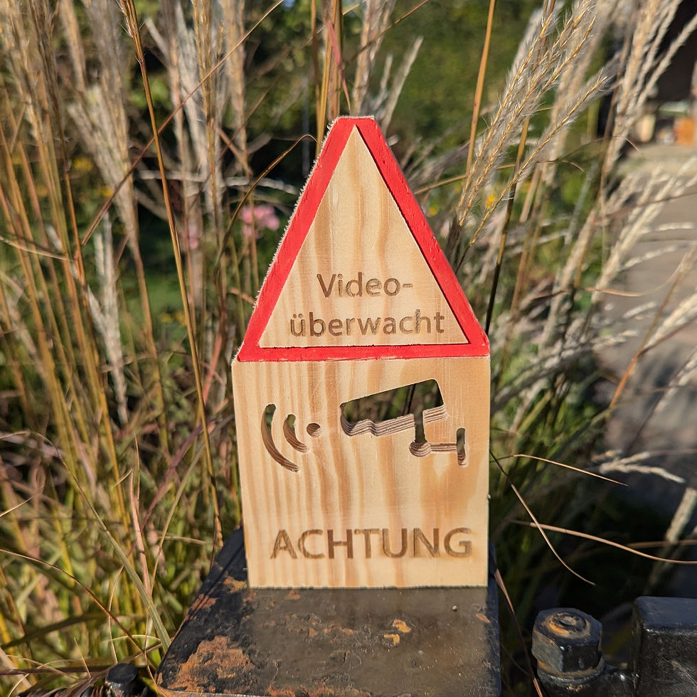 Miniaturbild: Videoüberwachung Schild aus Holz