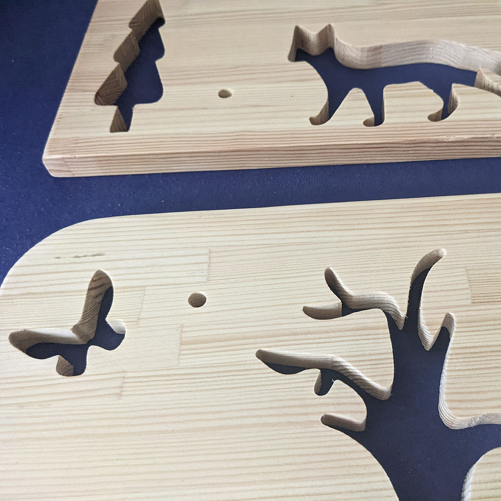 Miniaturbild: Rausfallschutz Holz mit WALD Tiere Motiv ( 60cm )