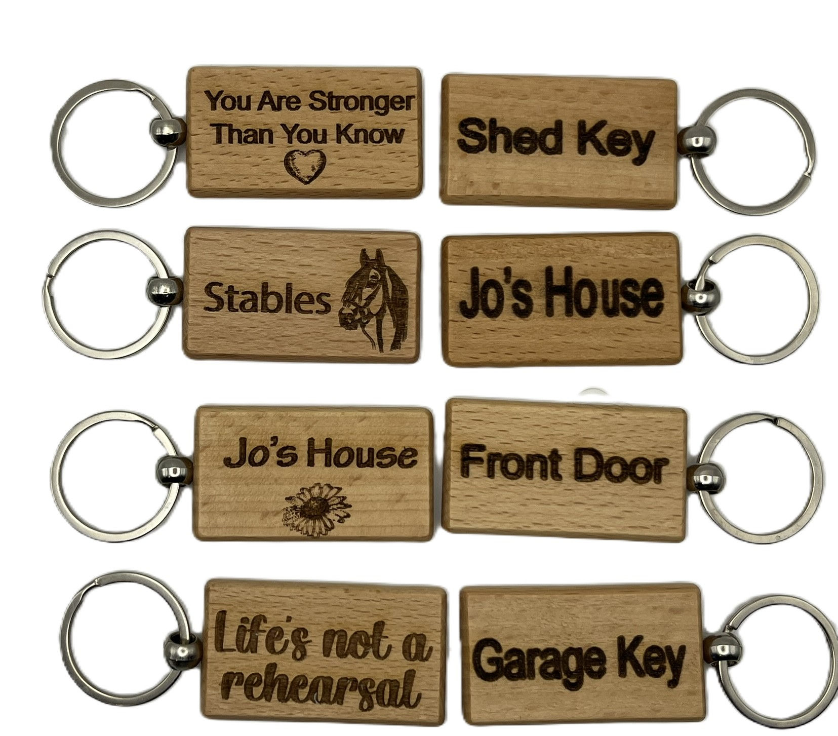 Personalised Wooden Keyring – Custom Engraved Gift