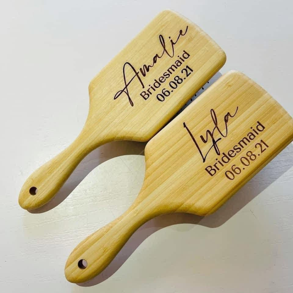 Personalised Wooden Paddle Hair Brush
