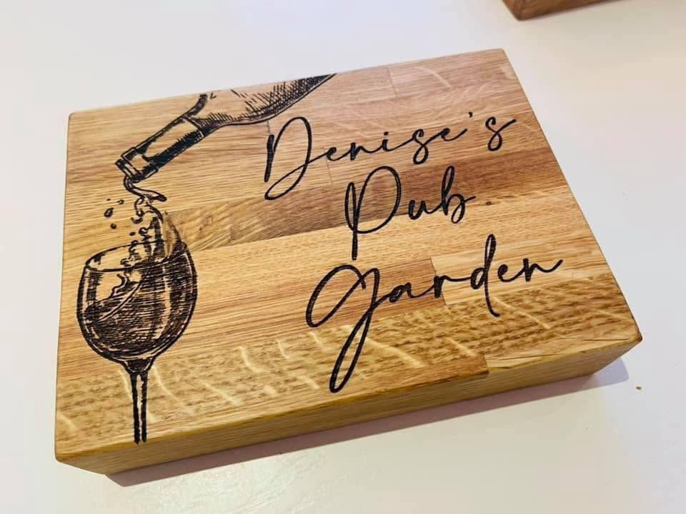 Thumbnail: Large Custom Engraved Beech Wood Gin Prep Board