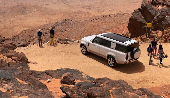 Land Rover Defender 130 "Friends in High Places" Morocco Derek Reginald Kenton Cool Hiking 8-seater Spark44 Climbing Desert