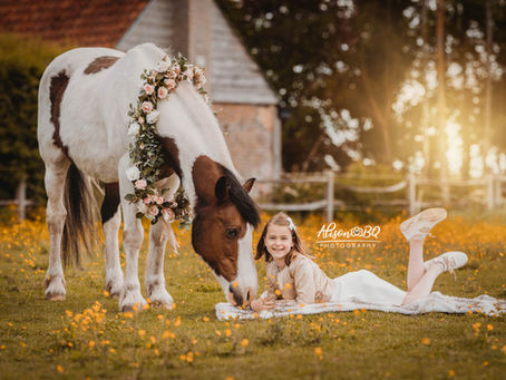 Communie fotoshoot met een paard