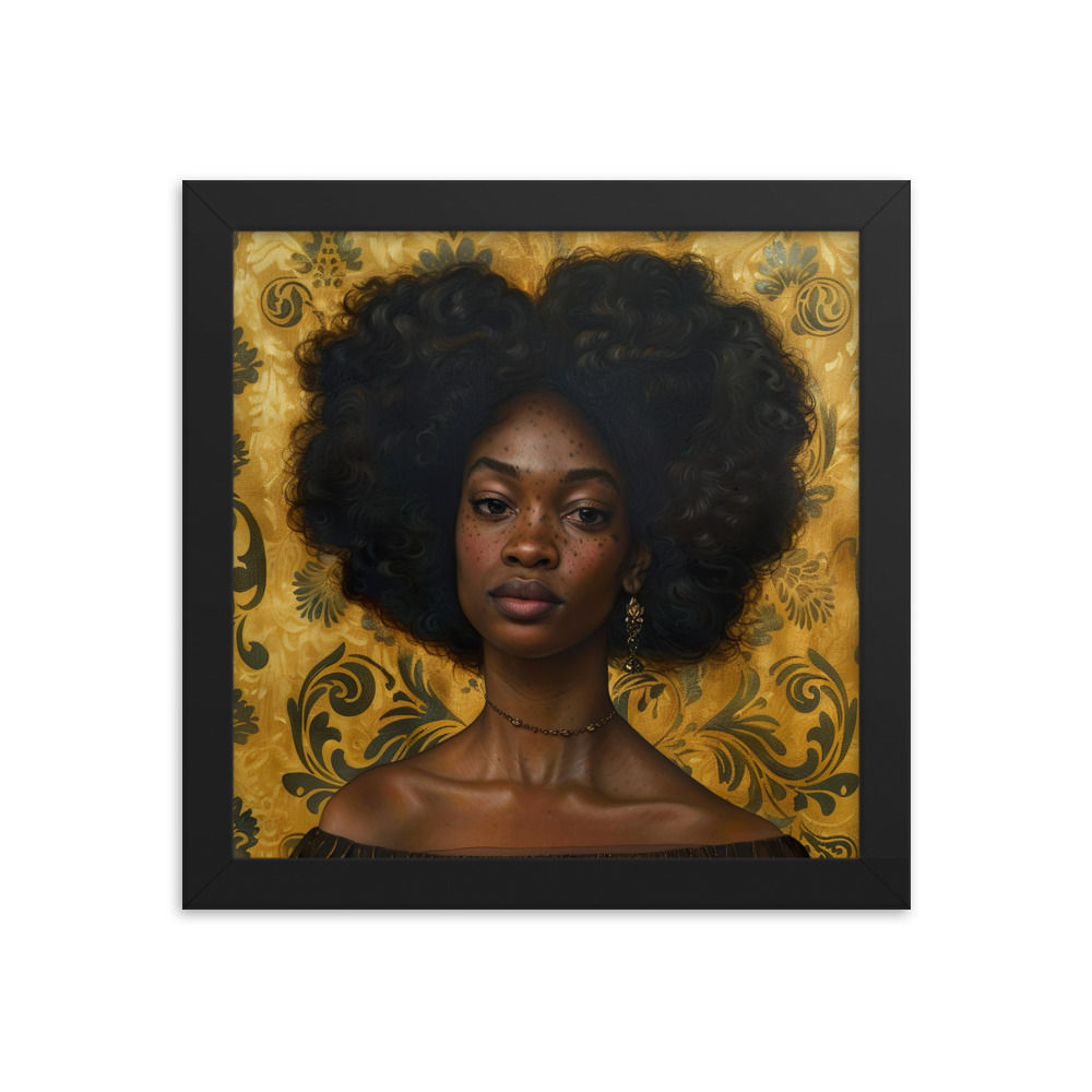 4 Renaissance Afro Woman Framed Art Print