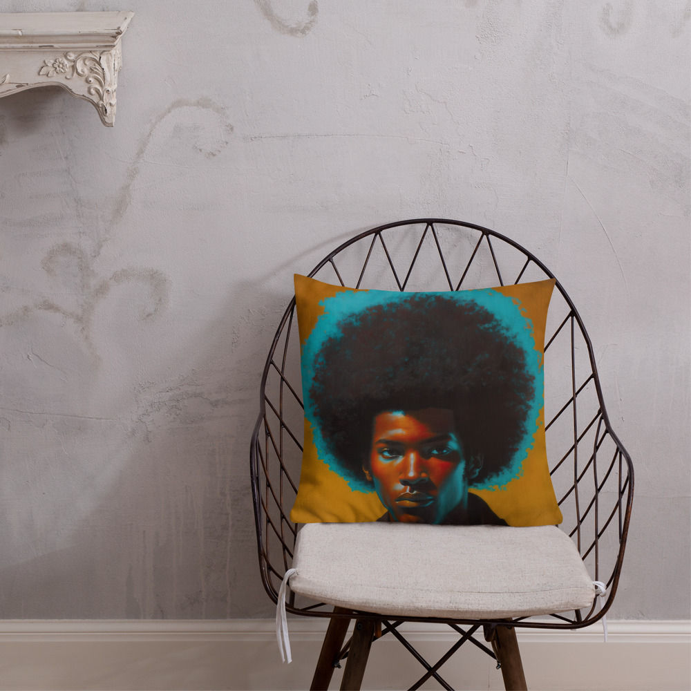 3 Post Expressionism Afro Man Premium Cushion