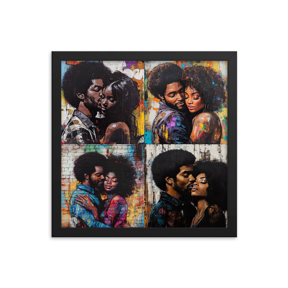 Thumbnail: All 4 Graffiti Art Afro Couples Framed Poster