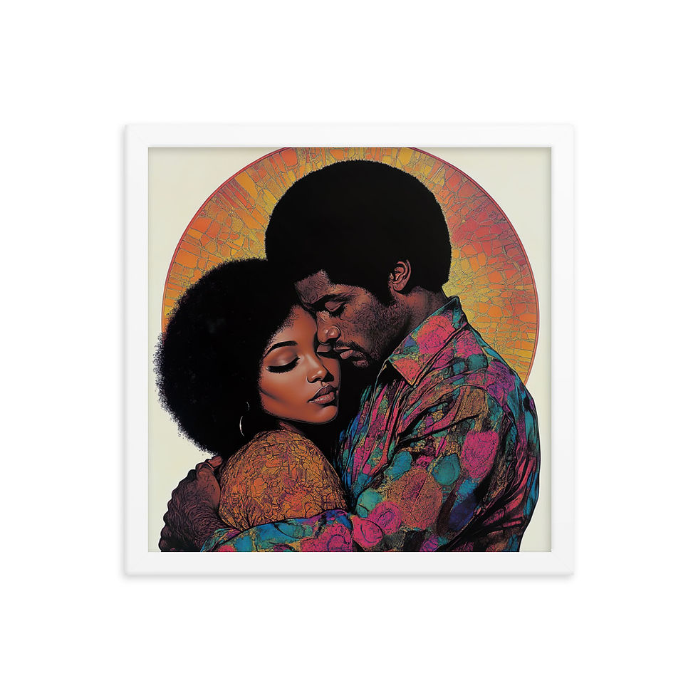 Thumbnail: Influence Collection 2 – Afro Couple Framed Art Print 2