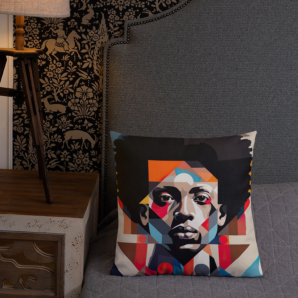 Thumbnail: 1 Bauhaus Geo Afro Woman Premium Cushion