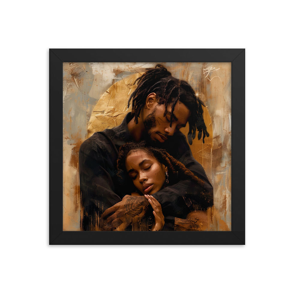 Thumbnail: 4 Renaissance Art Dreadlocks Couple Framed Art Print