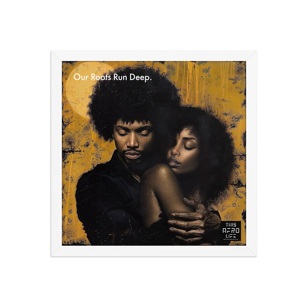 Thumbnail: 3 Empowerment Afro Couple Framed Art Print
