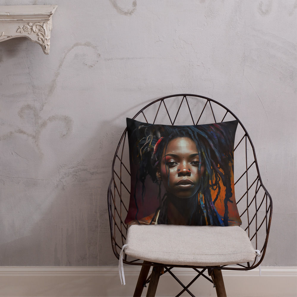 2 Expressionism Dreadlocks Woman Premium Cushion