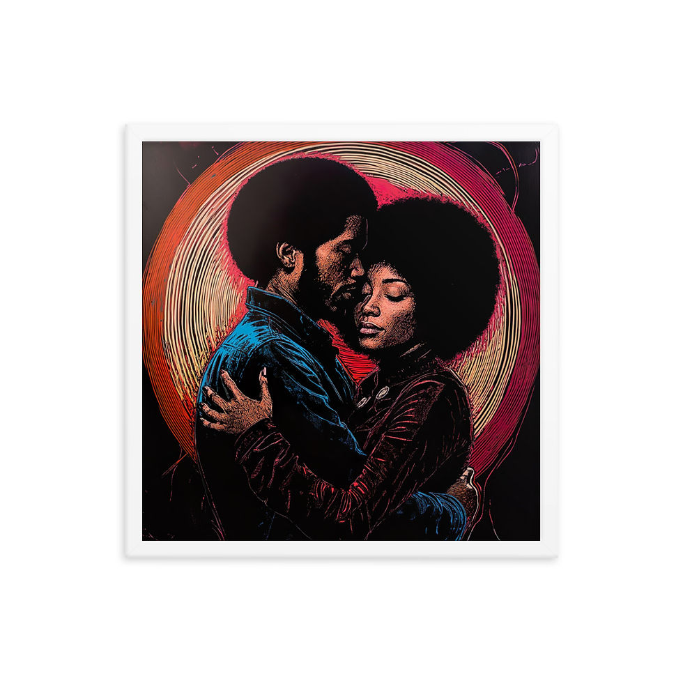 Thumbnail: Influence Collection 2 – Afro Couple Framed Art Print 3