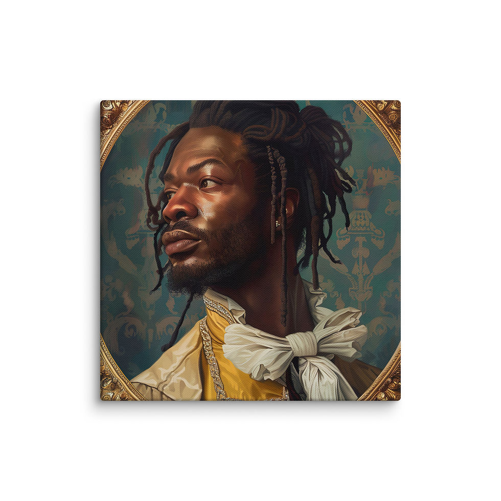 Thumbnail: 3 Rococo Art Dreadlocks Man Canvas Wall Art
