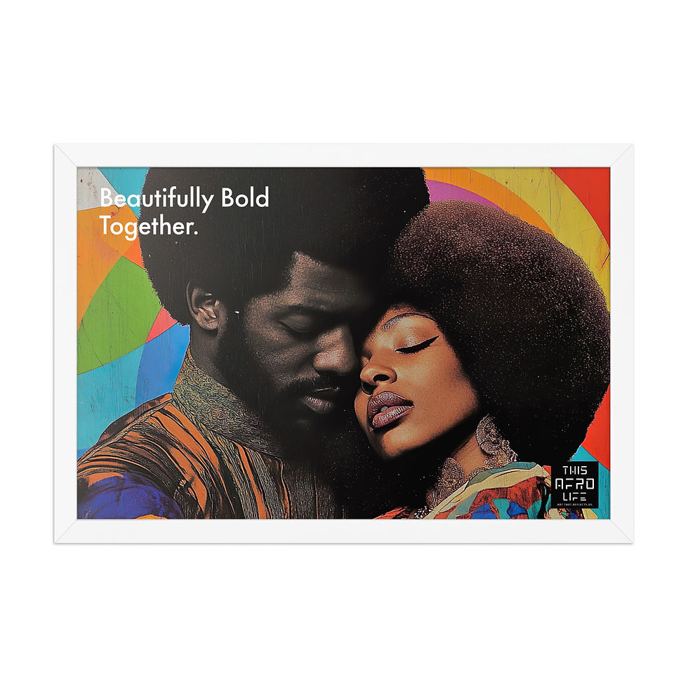 Thumbnail: 1 Boldness Afro Couple Framed Print Art