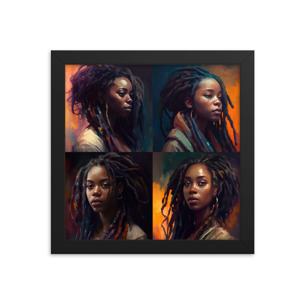 All 4 Impressionism Dreadlocks Women Framed Art Print