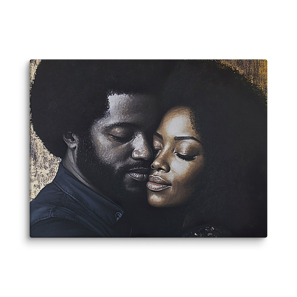 Thumbnail: 4 Symbolism Art Afro Couple Canvas Wall Art