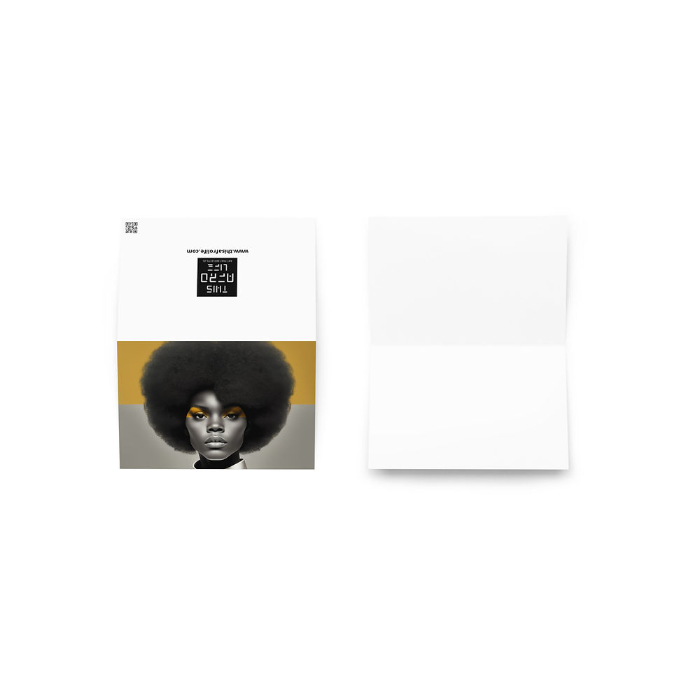 Thumbnail: 3 Bauhaus Afro Woman Greeting Card