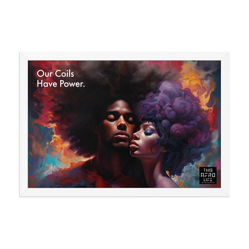 Thumbnail: 1 Empowerment Afro Couple Framed Art Print