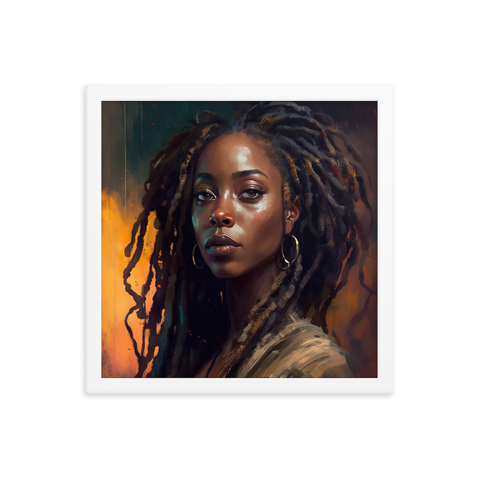 Thumbnail: 4 Impressionism Dreadlocks Woman Framed Art Print