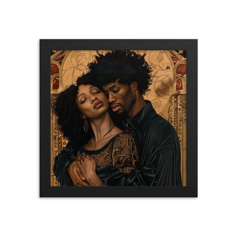 2 Renaissance Art Afro Couples Framed Art Print