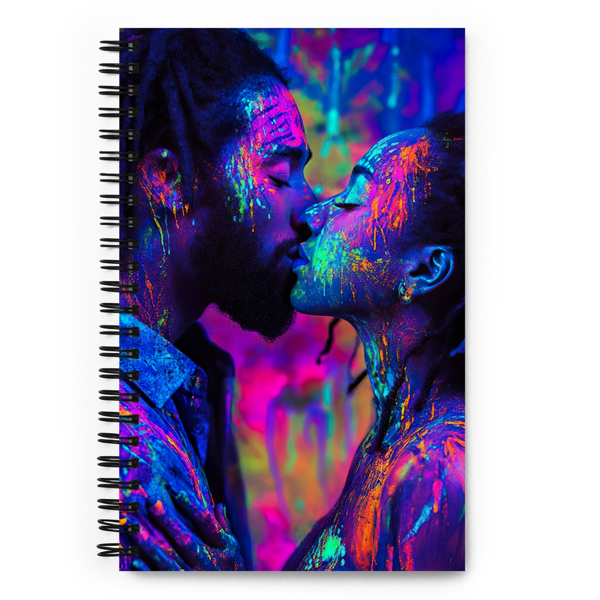 2 Fluorescent Art Dreadlocks Couple Spiral Notebook