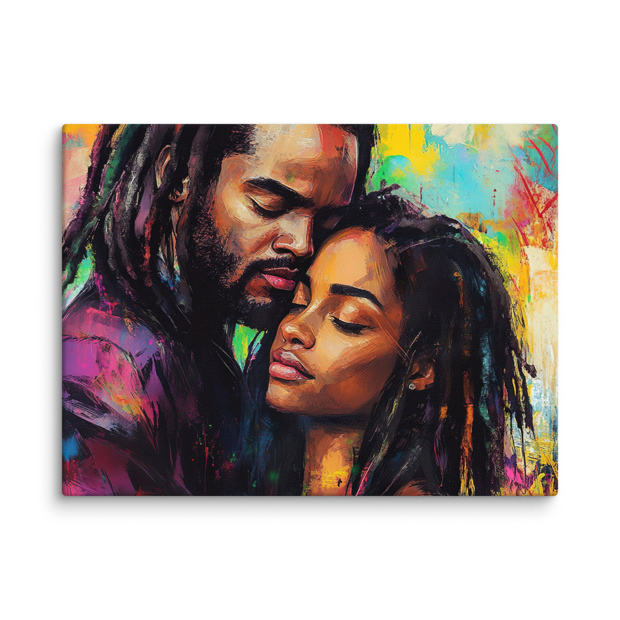 4 Graffiti Art Dreadlocks Couple Canvas Wall Art