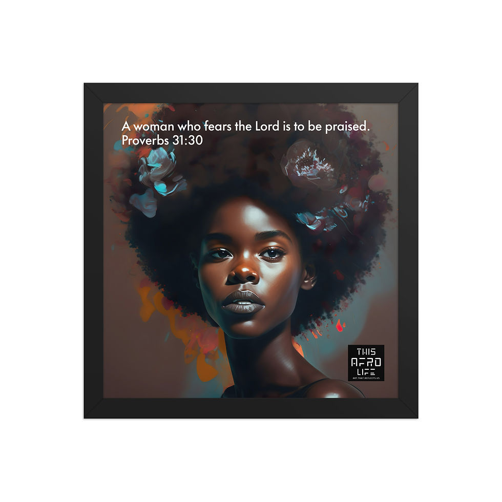 Thumbnail: 1 Biblical Abstract Afro Woman Framed Art Print