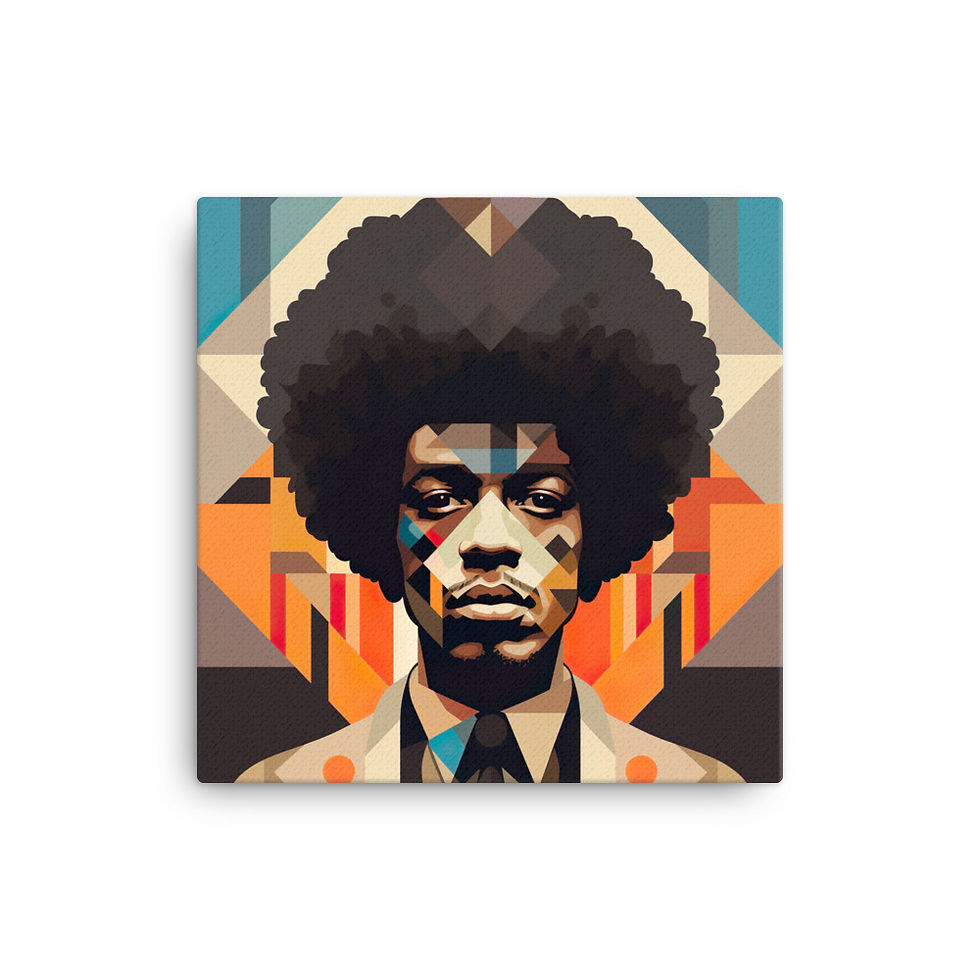 Thumbnail: 3 Bauhaus Geo Afro Man Canvas Wall Art