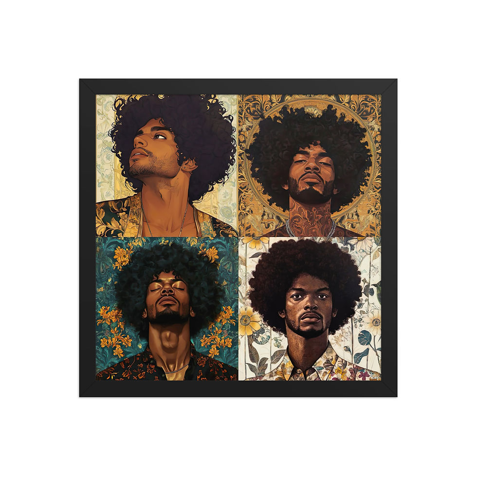Thumbnail: Influence Collection 5 – All 4 Afro Men Framed Art Print