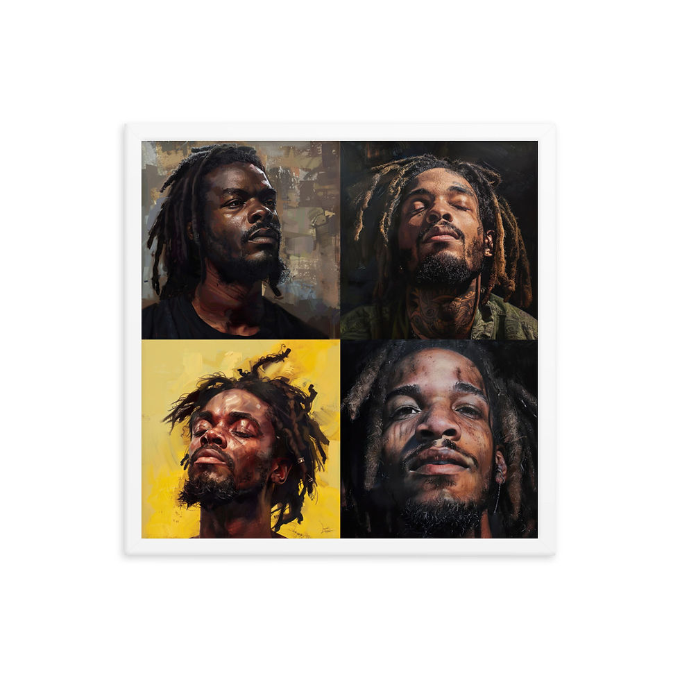 Thumbnail: All 4 Realist Art Dreadlocks Men Framed Art Print