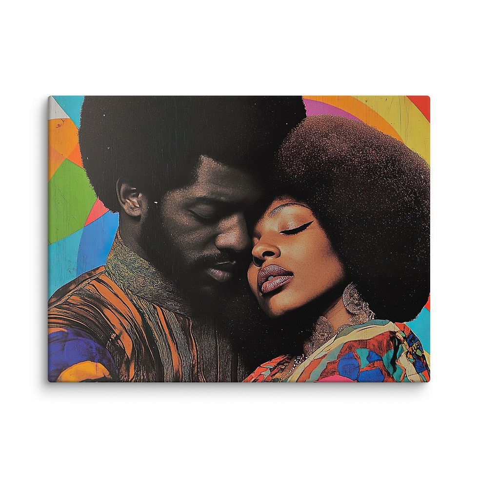 Thumbnail: Influence Collection 3 – Afro Couple Canvas Art Print 2