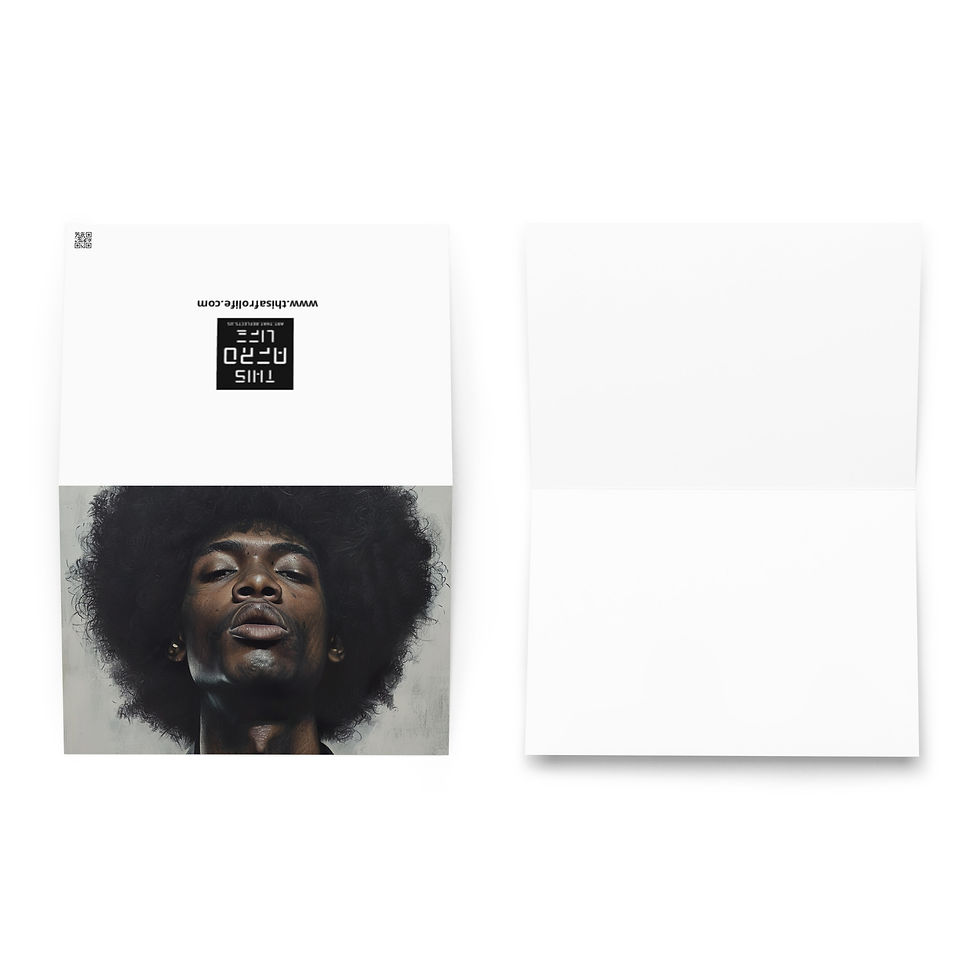 Thumbnail: 4 Realist Art Afro Man Greeting Card