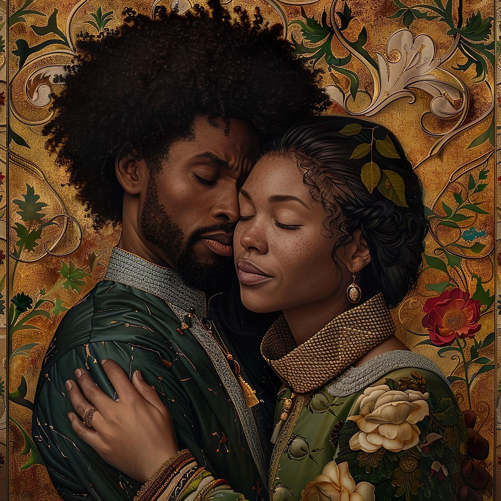 Thumbnail: 3 Renaissance Art Afro Couple Spiral Notebook