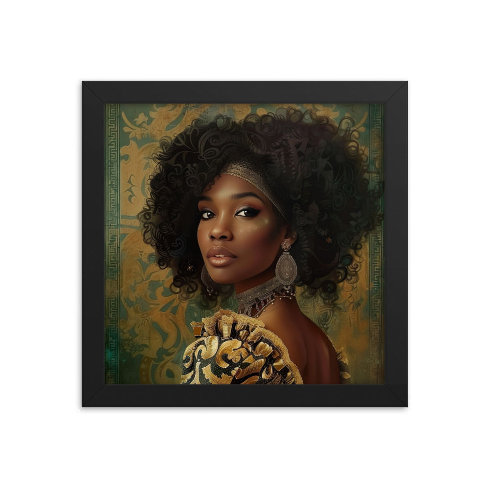 3 Renaissance Afro Woman Framed Art Print