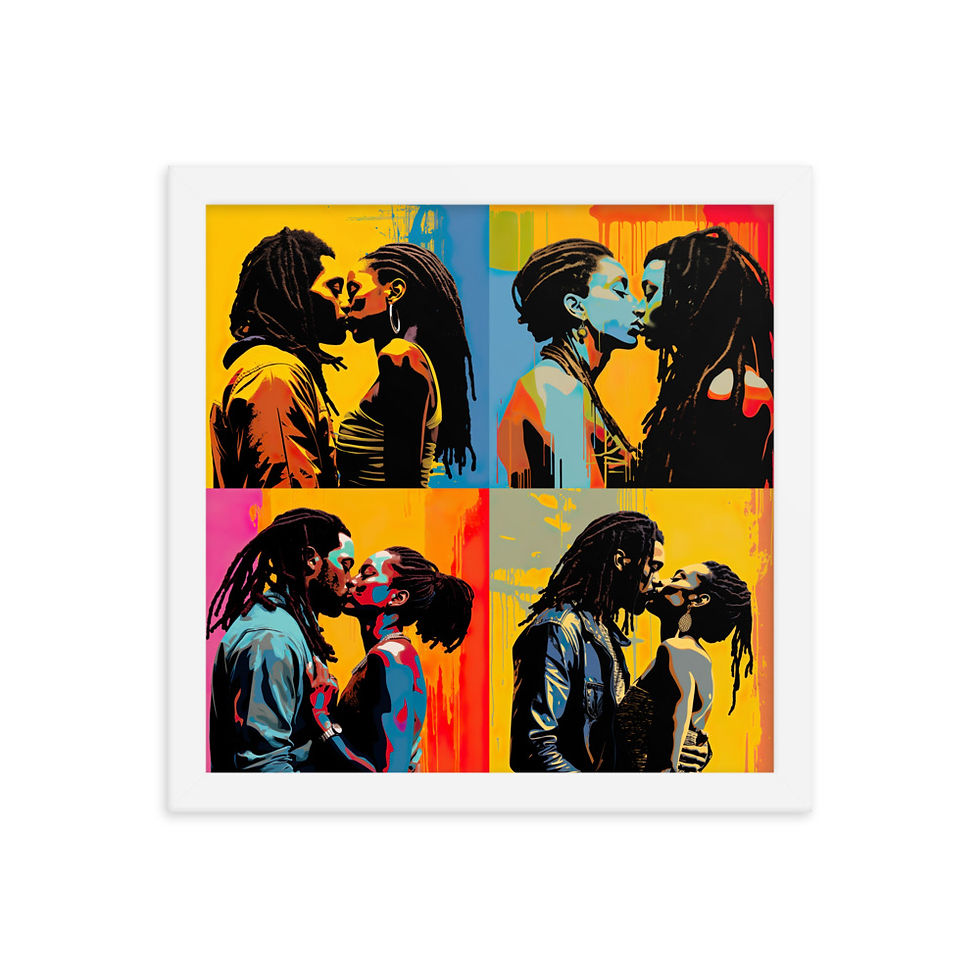 Thumbnail: All 4 Pop Art Dreadlocks Couple Framed Art Print
