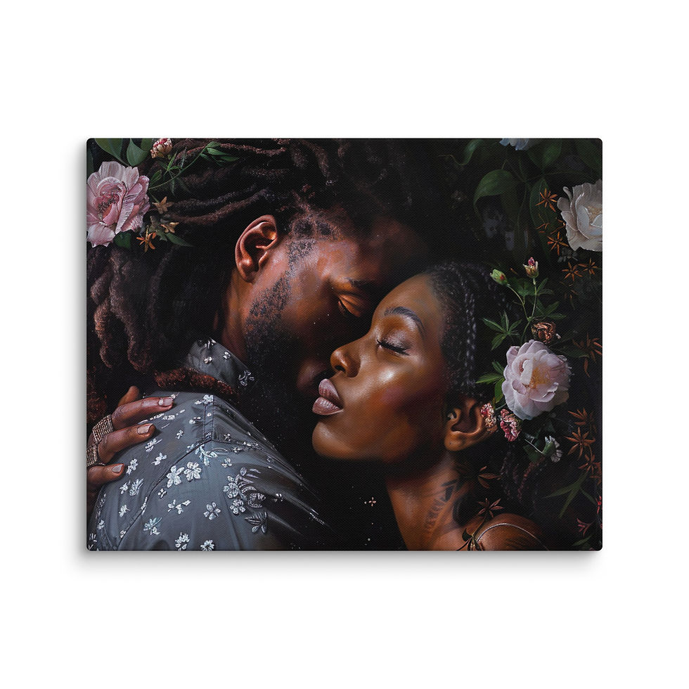 Thumbnail: 3 Rococo Art Dreadlocks Couple Canvas Wall Art