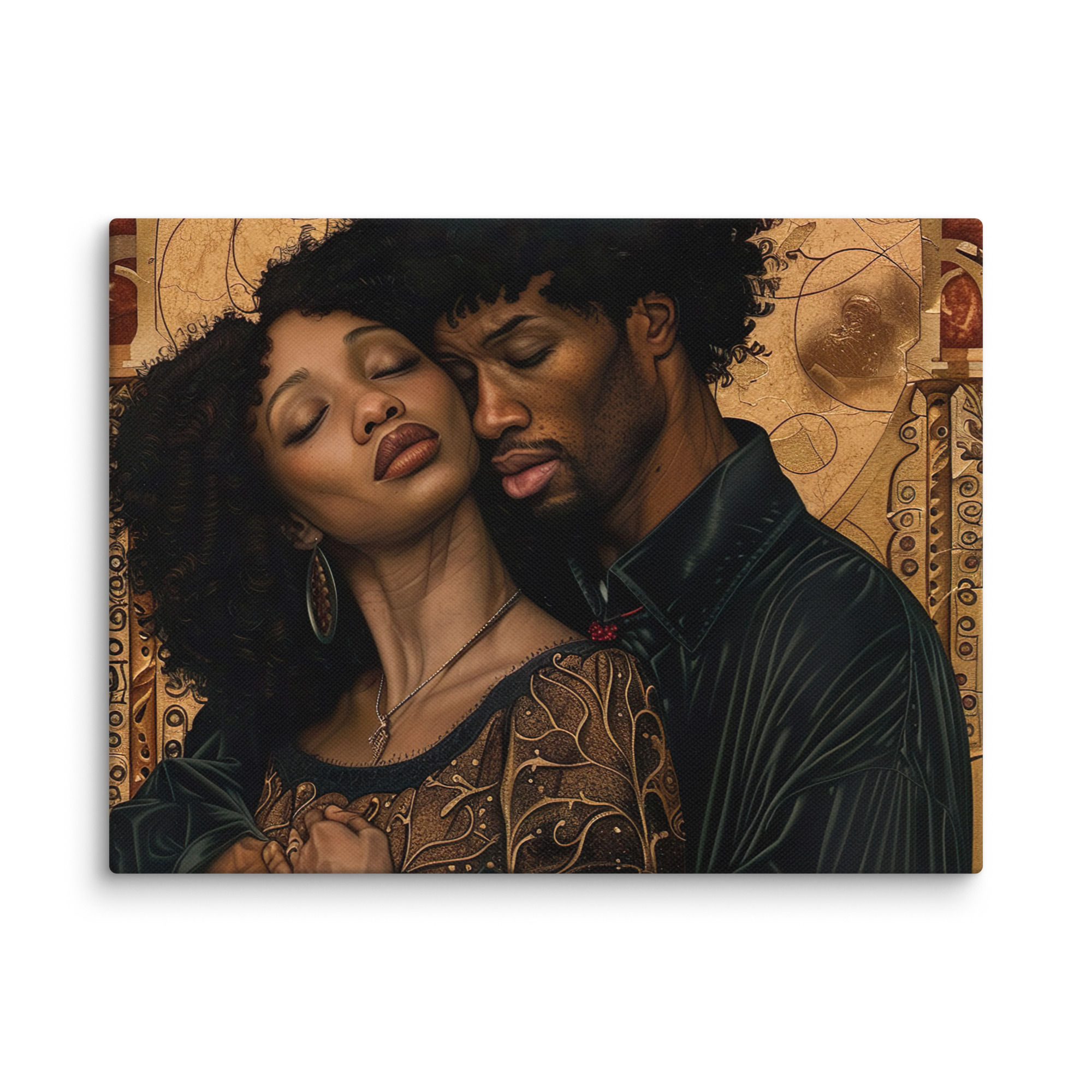 2 Renaissance Art Afro Couple Canvas Wall Art