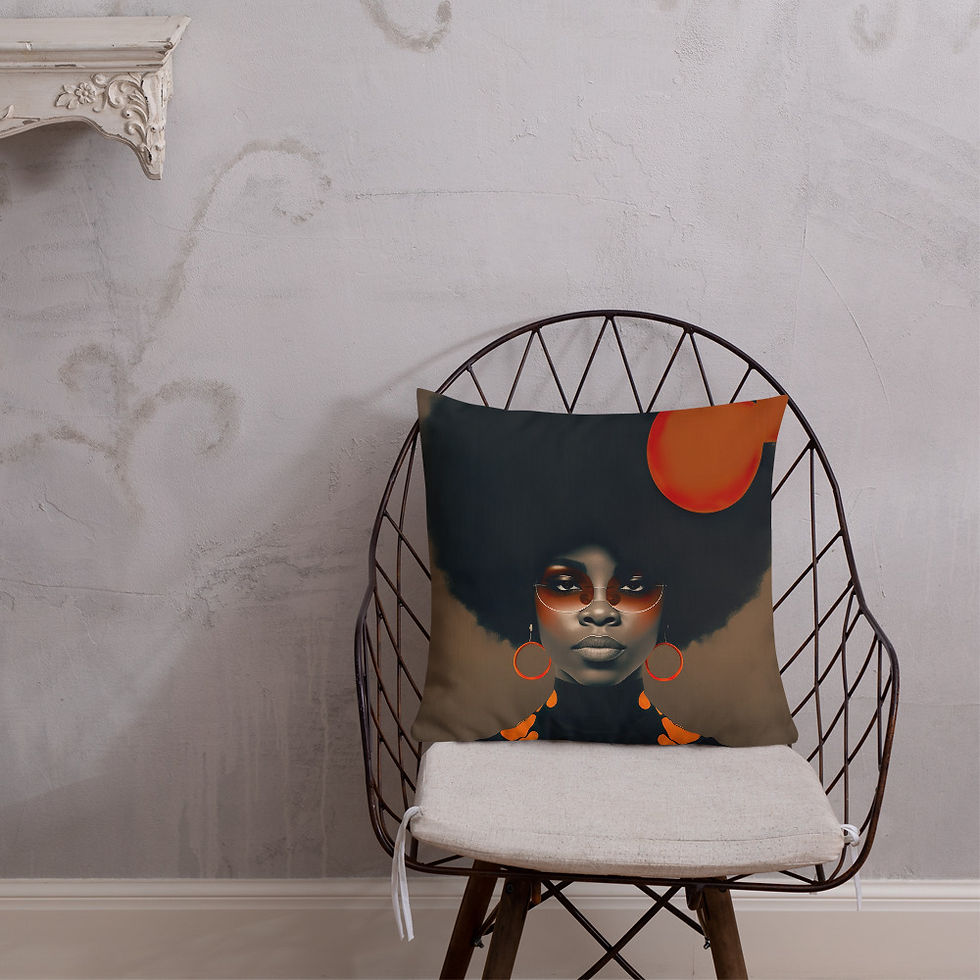 Thumbnail: 1 Bauhaus Afro Woman Premium Cushion