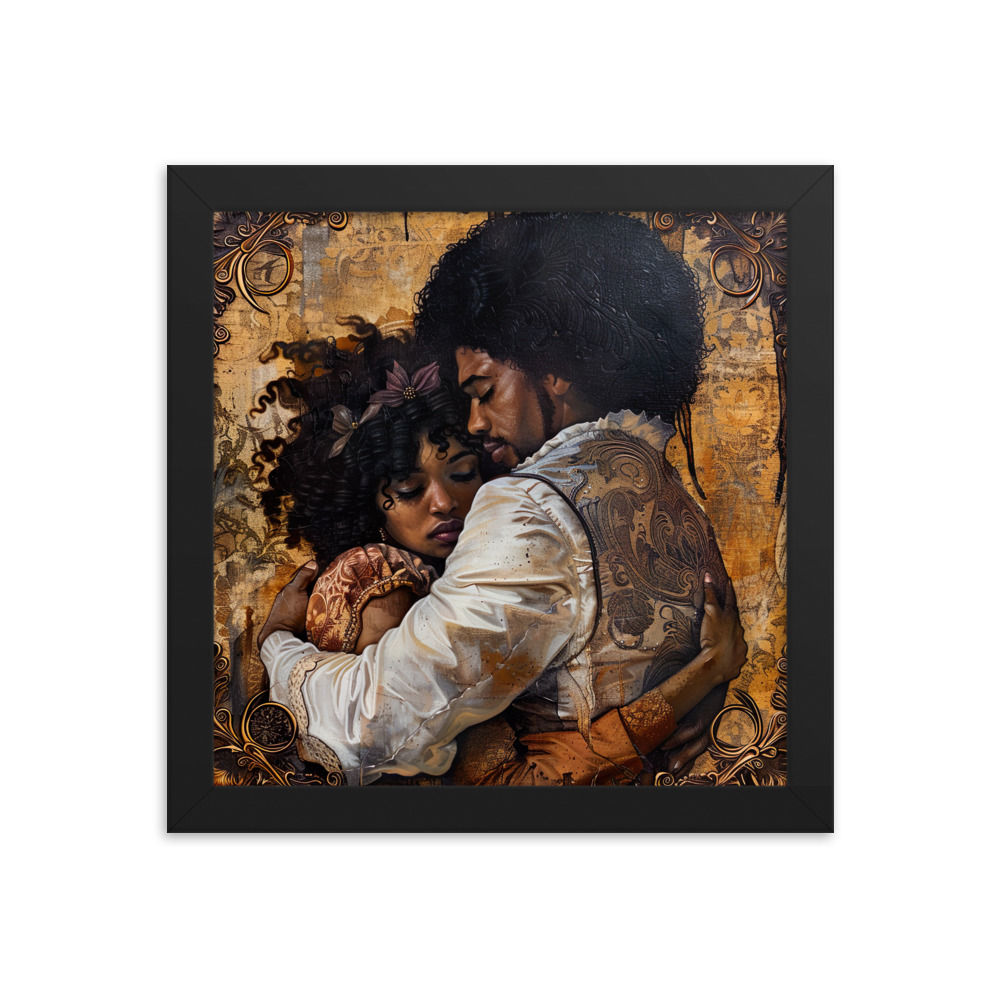 4 Rococo Art Afro Couple Framed Art Print