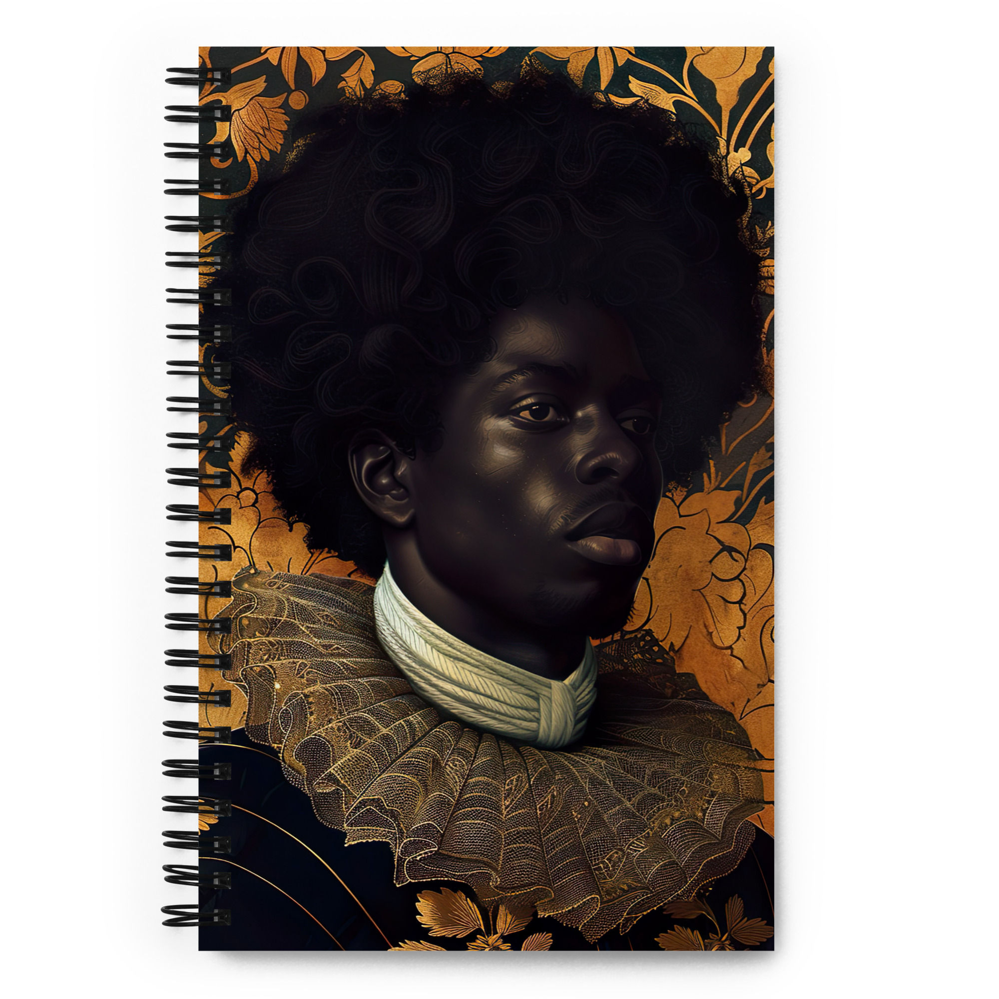 3 Rococo Art Afro Man Spiral Notebook