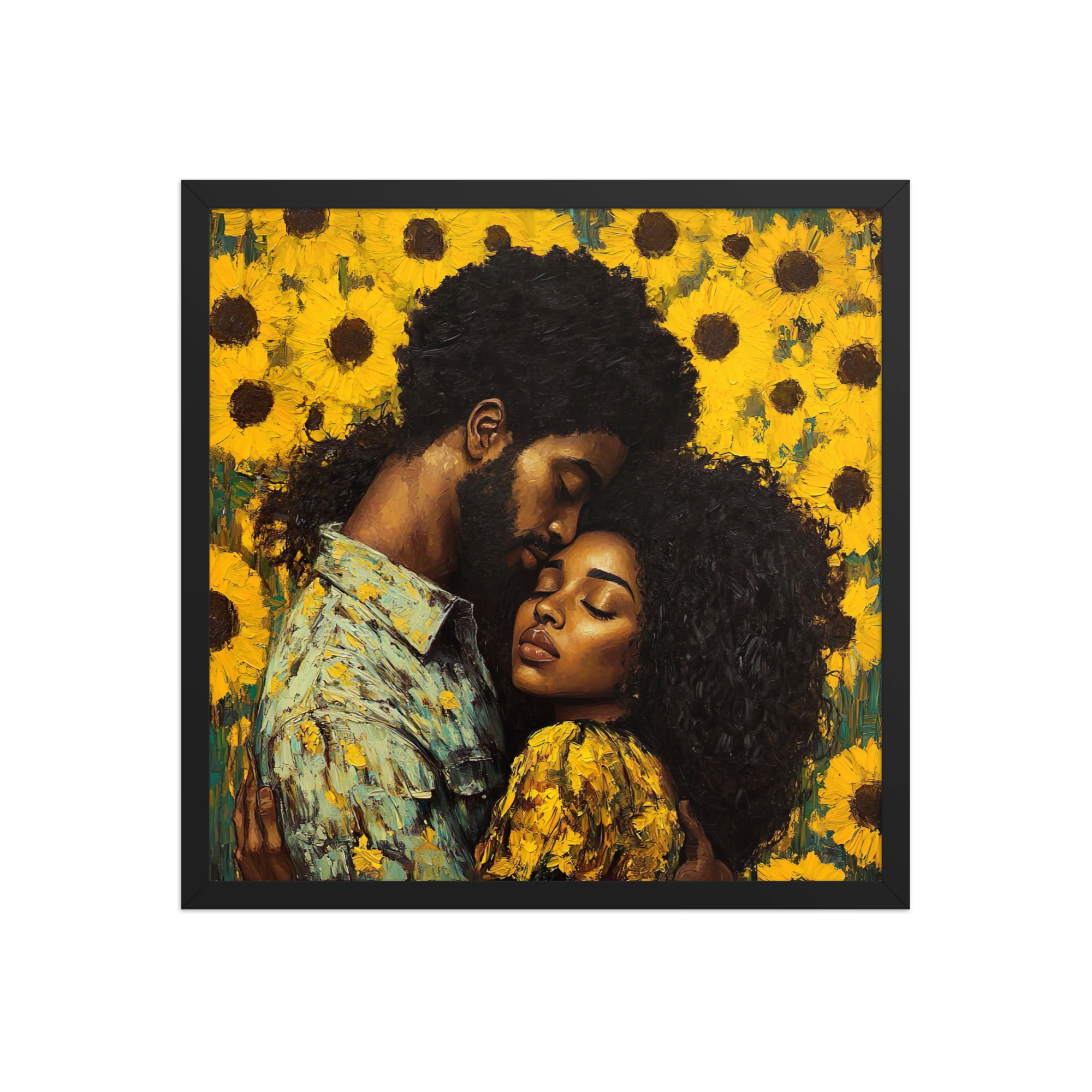 Influence Collection 4 – Afro Couple Framed Art Print 1