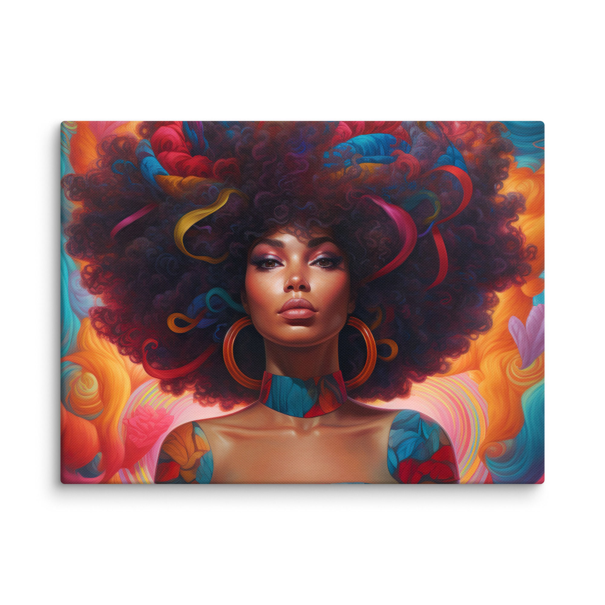 4 Surrealism Art Afro Woman Canvas Wall Art