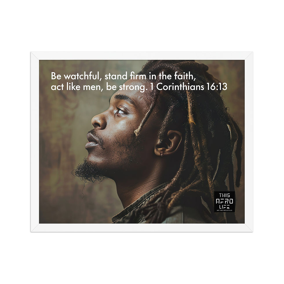 Thumbnail: 1 Biblical Renaissance Afro Man Framed Art Print