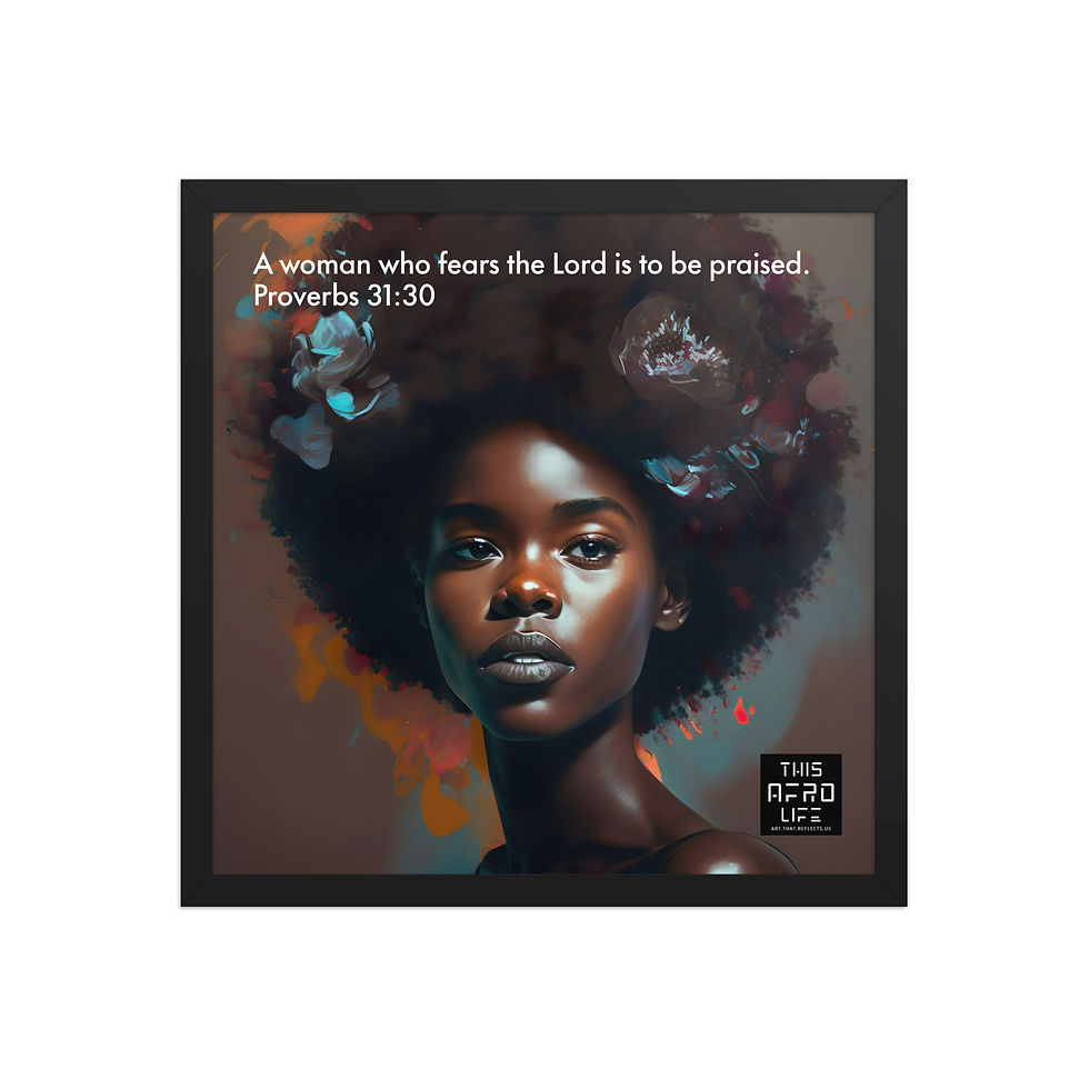 Thumbnail: 1 Biblical Abstract Afro Woman Framed Art Print