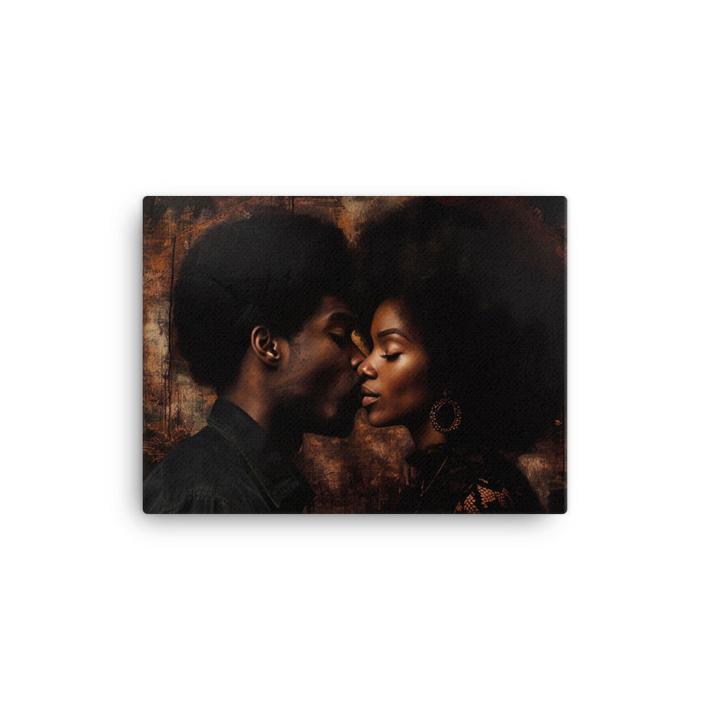 1 Realist Art Afro Couple Canvas Wall Art