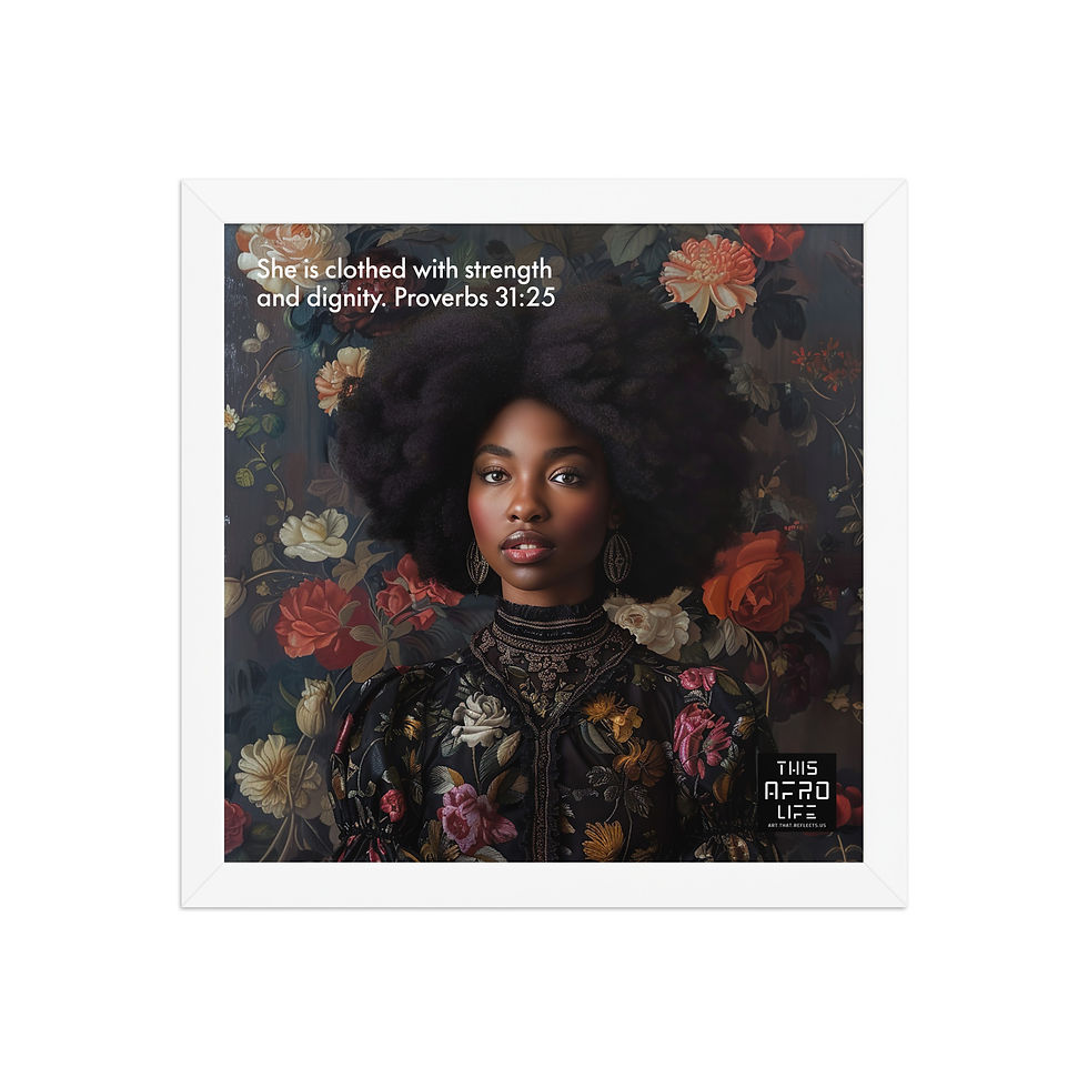 Thumbnail: 1 Biblical Rococo Afro Woman Framed Art Print