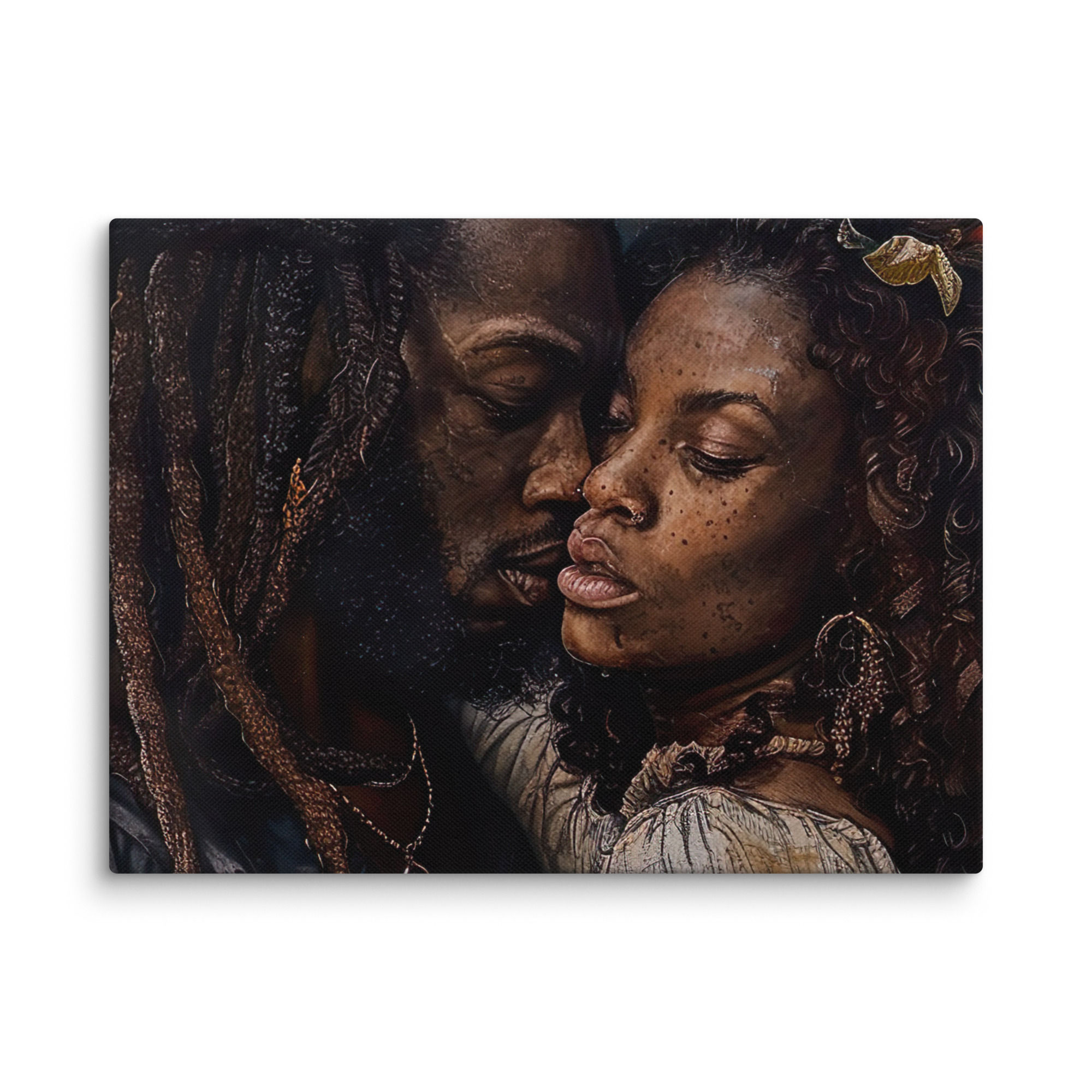 2 Rococo Art Dreadlocks Couple Canvas Wall Art