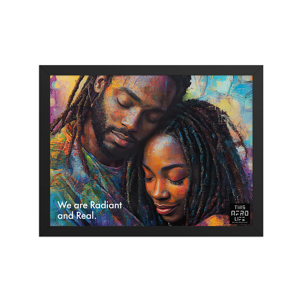 Thumbnail: 3 Empowerment Dreadlocks Couple Framed Art Print