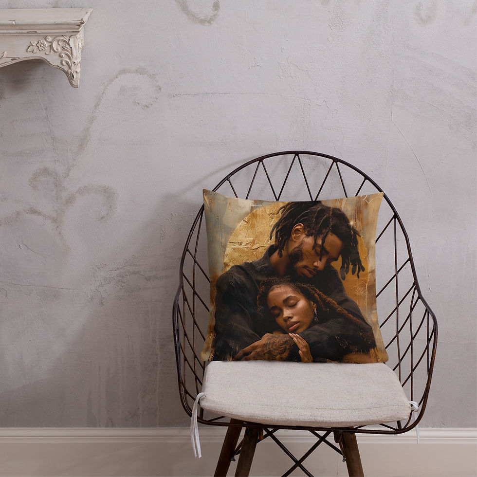 Thumbnail: 4 Renaissance Art Dreadlocks Couple Premium Cushion